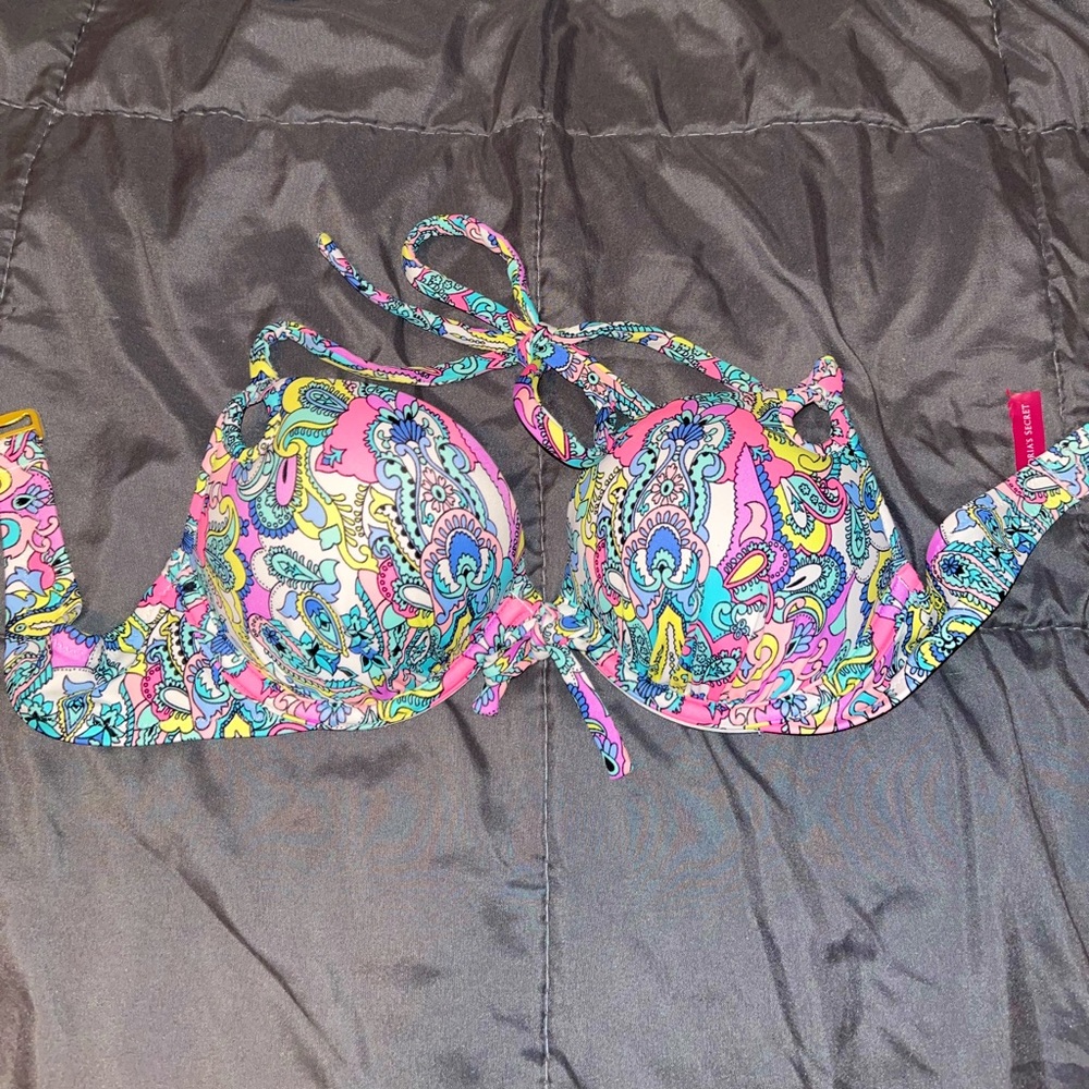 Colorful Victoria’s Secret push-up bikini top